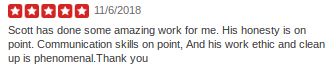 A 5-star review of a previous project.