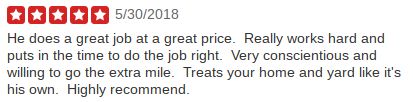 A 5-star review of a previous project.