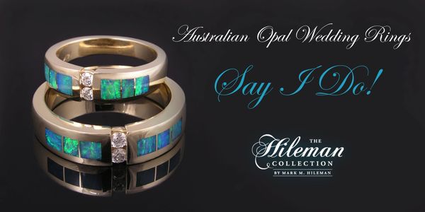 Australian opal wedding rings and engagement rings by The Hileman Collection.