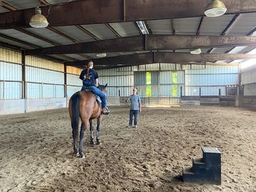 horse riding in the arena
