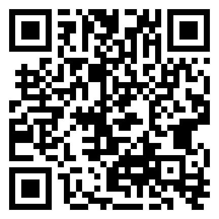 Black and white QR code with pixel patterns for scanning.