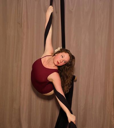 Talia on aerial silks