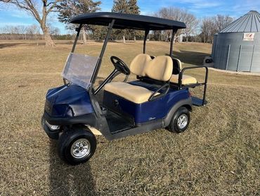 blue golf cart
