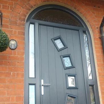 Anthracite Grey Solid Core Arched composite door fitted by Worksop Composite Doors in Warsop.