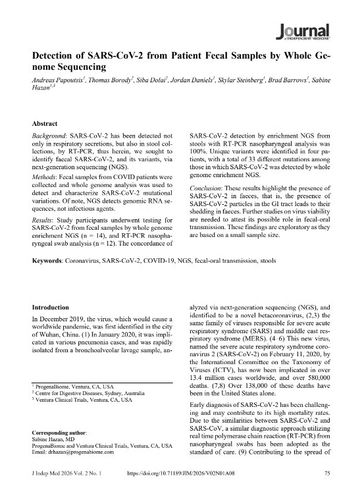 Research article on detecting SARS-CoV-2 in fecal samples using whole genome sequencing.