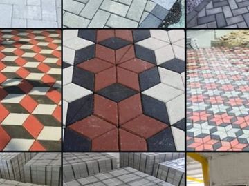 Various types of paving stones and patterns.