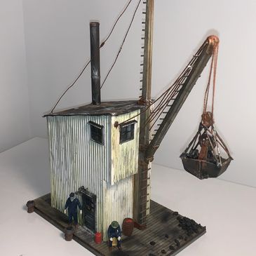 The Cushwa Coal Crane. Ideal for any On30 layout or diorama. The foot print is a mere 2.5" x 4.5"