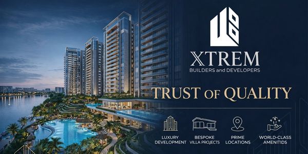 Modern luxury waterfront residential towers by Xtrem Builders and Developers.