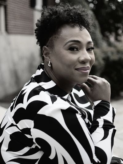 Brandy Wimberly smiling at a SHRM-HR conference after leading leadership training.