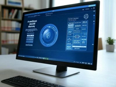 Modern computer screen displaying a security dashboard with data and graphs.