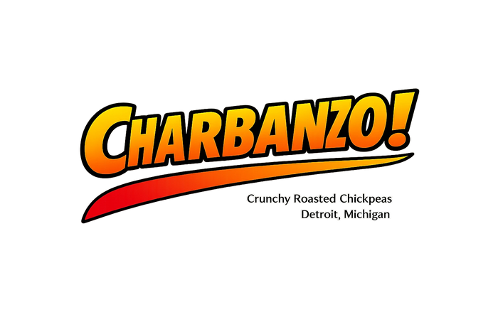 Logo for Charbanzo, a crunchy roasted chickpeas brand from Detroit, Michigan.