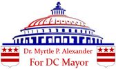 Logo for Dr. Myrtle P. Alexander's DC mayoral campaign.