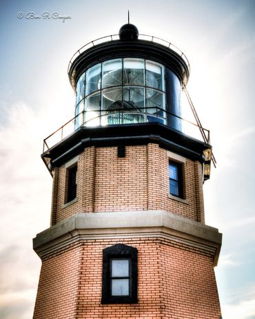 close up of split rock lighthouse, lake superior north shore, minnesota mn Silver Bay two harbors