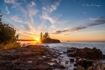 Sunrise over the "Tombolo"  just North of Grand Marais, MN. 