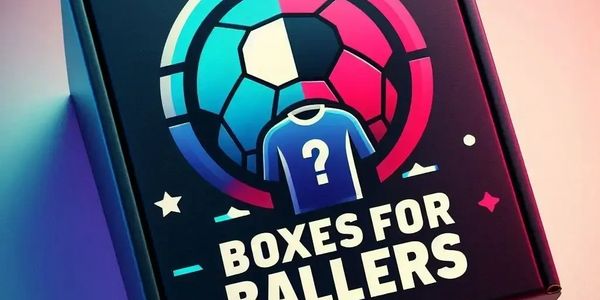 A colorful box labeled 'Boxes for Ballers' with a soccer ball and jersey graphic.