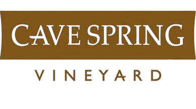 Logo of Cave Spring Vineyard with brown text on a transparent background.