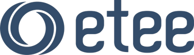 Logo featuring the word 'etee' with a circular design to the left.