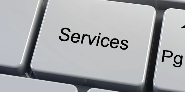 Button on keyboard that reads, Services.