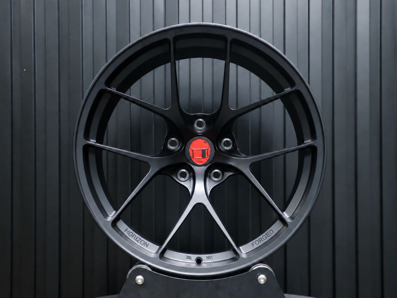 Horizon Wheels custom lightweight performance wheel featuring a black multi-spoke design.
