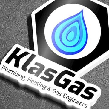 Logo of KlasGas, plumbing, heating, and gas engineers.