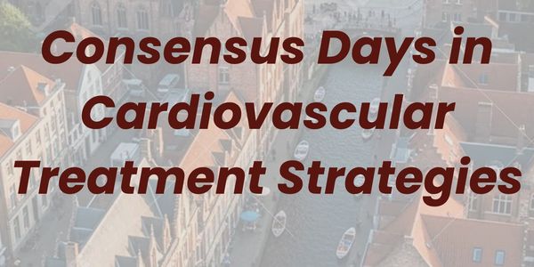 Consensus Days in Cardiovascular Treatment Strategies title over city canal background.