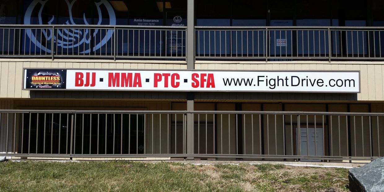 Dauntless BJJ & MMA Academy located in Newark DE right off Rt 4, across from Vince's Sports Center .