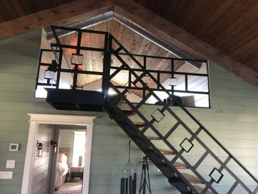 black metal stair railings