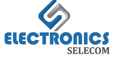 Logo of SELECOM Electronics with blue and gray design.