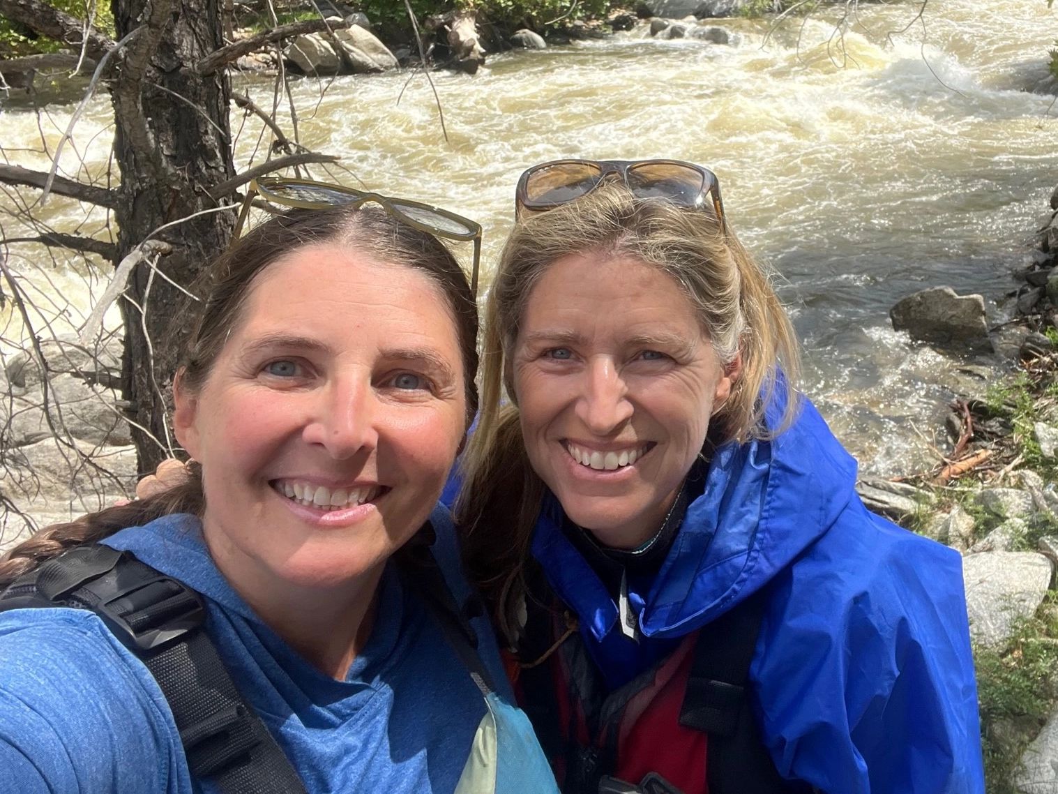 Author Bridget Crocker and Ayurveda practitioner Jeremy Anderson on the river. 