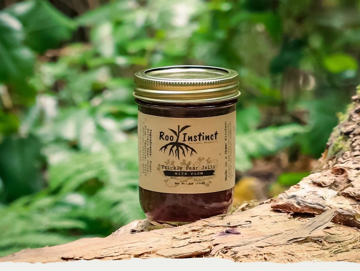 Jar of Prickly Pear Jelly with Plum
