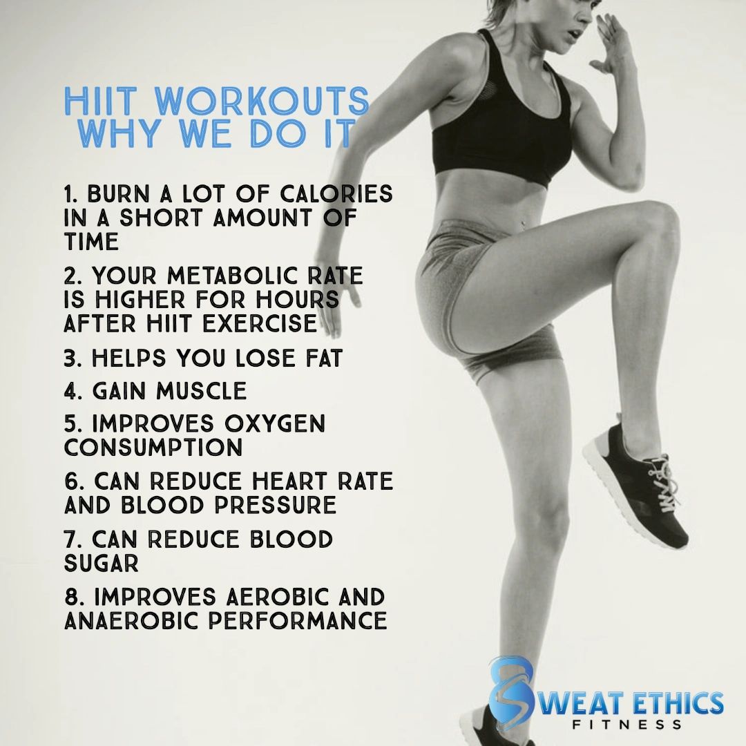 Benefits of HIIT Workout. Image of a woman working out.