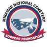 Logo of Midlarm National Cemetery Support Foundation with eagle and ribbon.