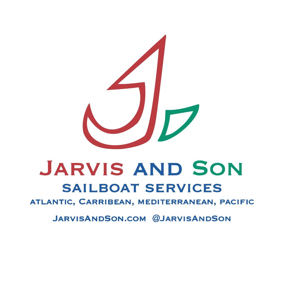 Logo for Jarvis and Son Sailboat Services with service areas.