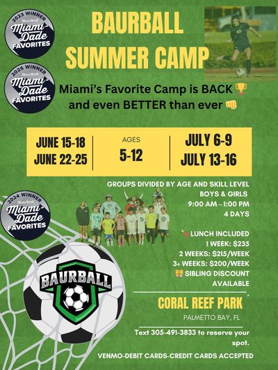 Miami’s 3x Favorite Soccer Summer Camp is BACK and better than ever! 🏆🏆🏆
