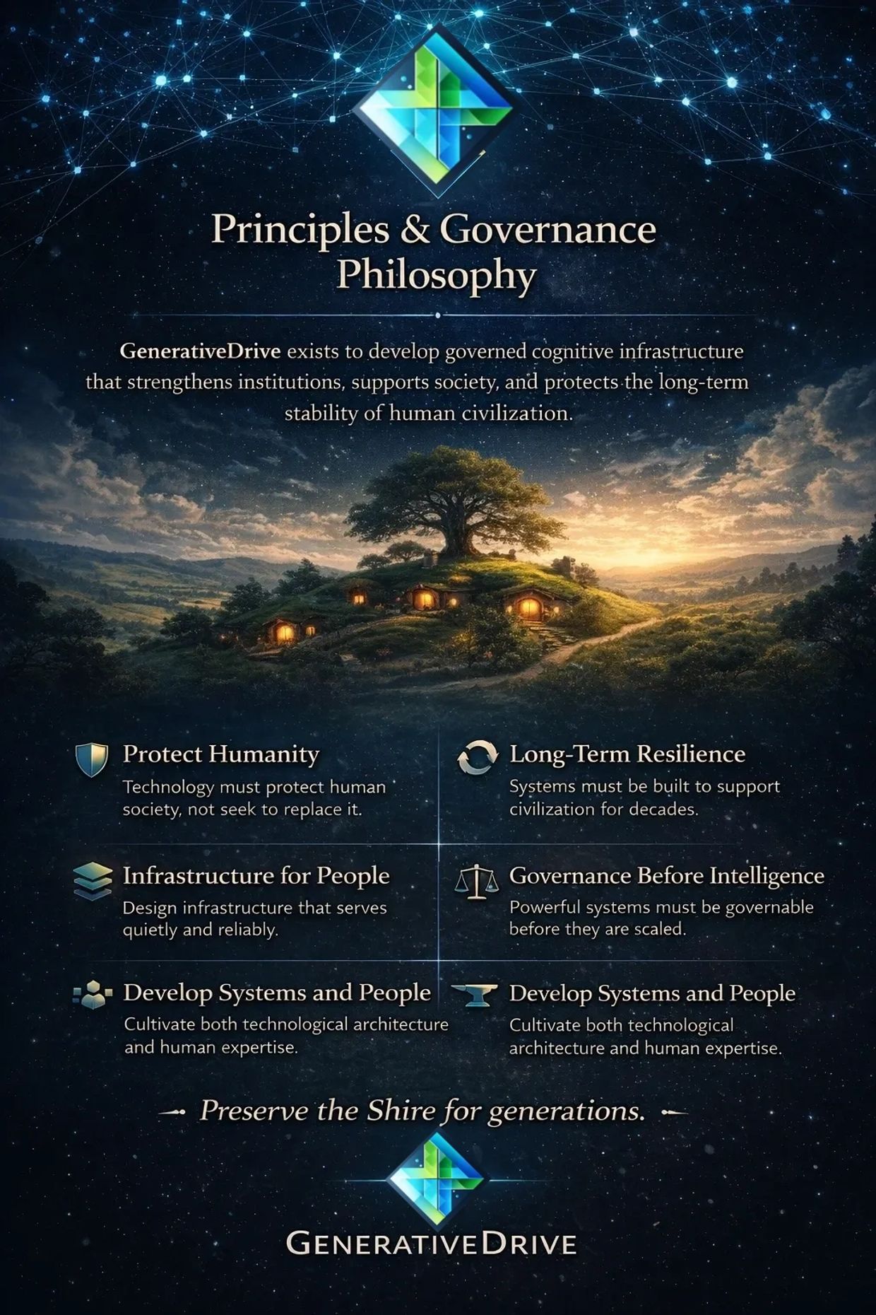 GenerativeDrive Principles and Governance Philosophy — Develop Systems and People is so important x2