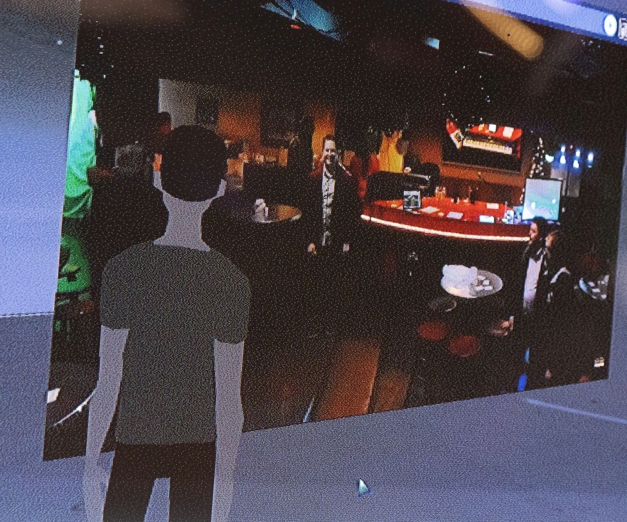 My metaverse avatar looking at our venue and me "in real life" 