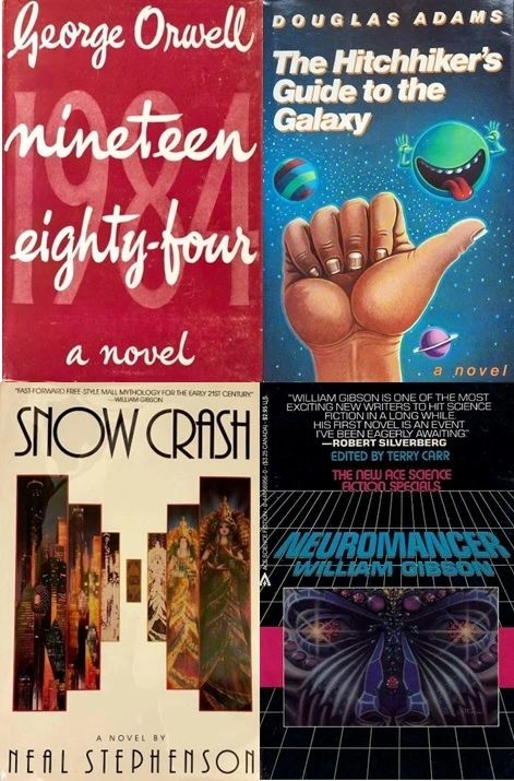 A collection of sci-fi books from the 20th Century