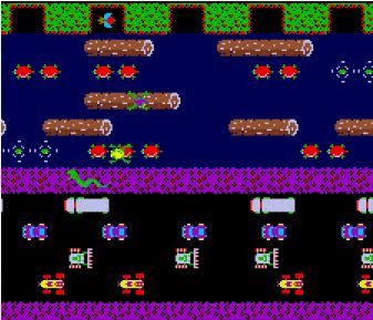 The on-screen obstacles and vertical path to home