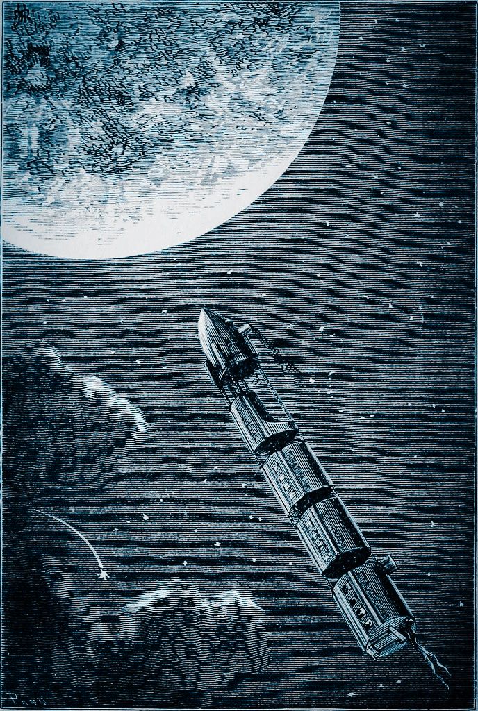 Illustration in  Jules Verne's "From the Earth to the Moon Direct In Ninety-seven Hours and Twenty Minutes And A Trip Round It" (1874)