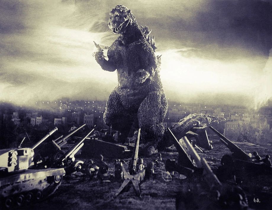 Production still from the film Godzilla (1954)