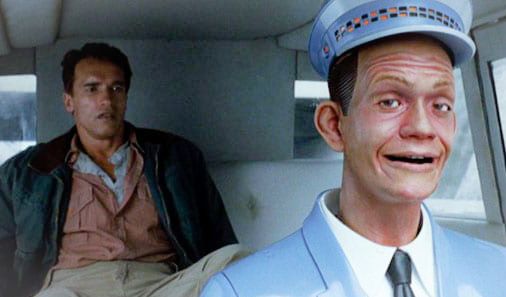 Screenshot of Johnny Cab from the film "Total Recall" (1990)