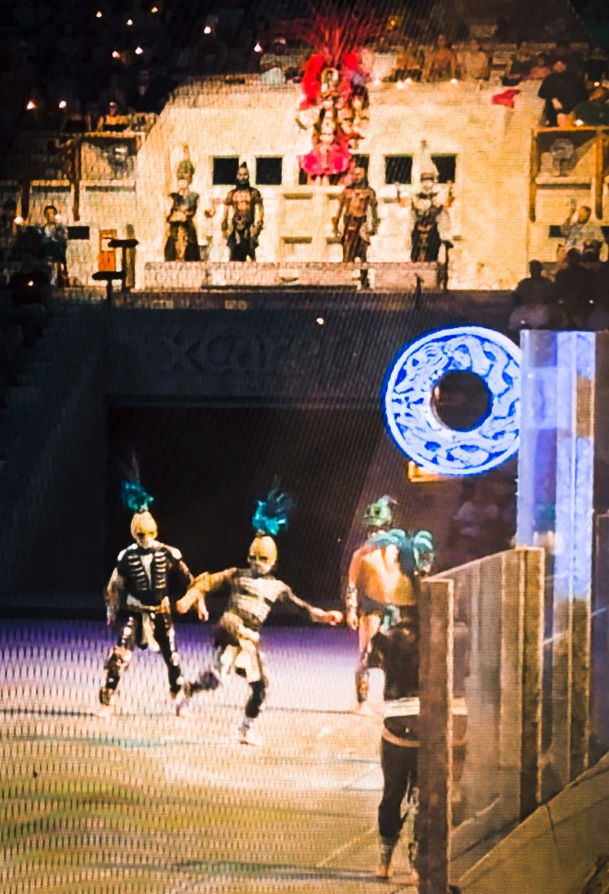 An image of a re-enactment of the game Pokétalk on stage