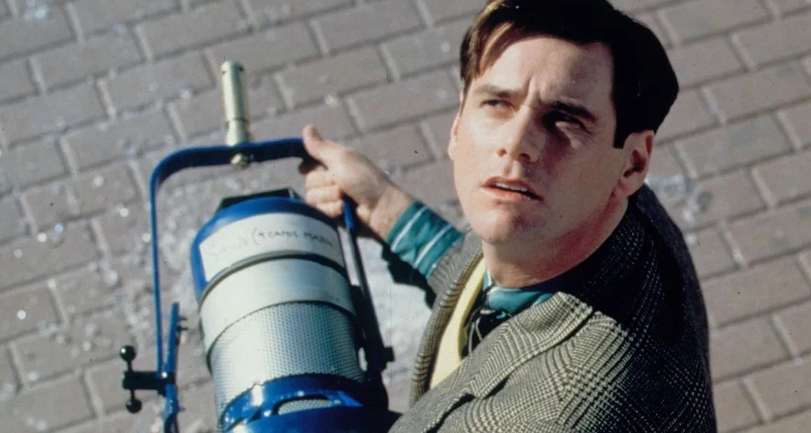 Screenshot from The Truman Show, when the character Truman Burbank sees the wall between his world and the real-world cracking