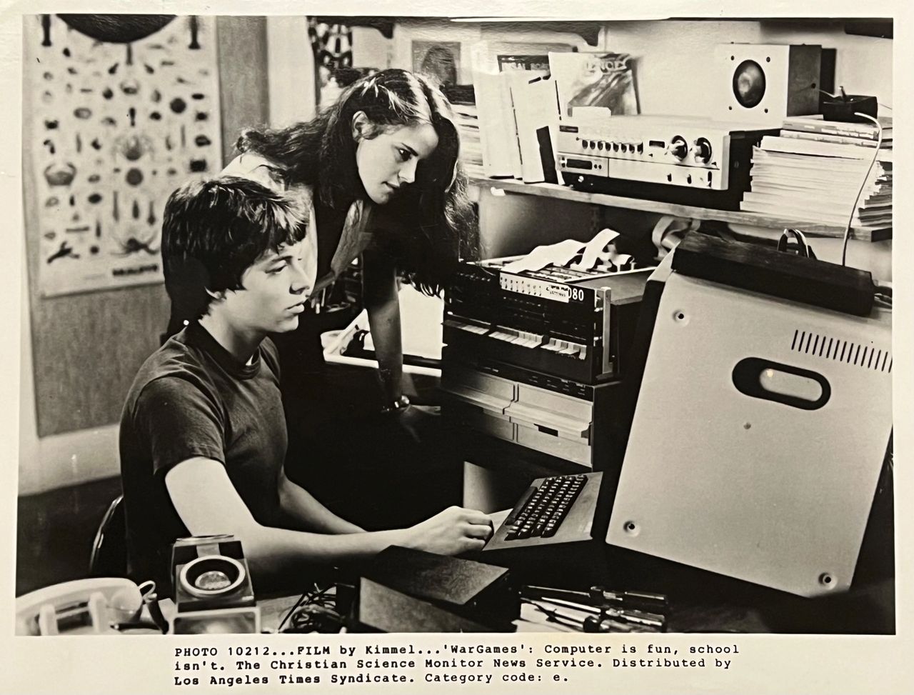 Press photo (#10212) from the 1983 film "WarGames"