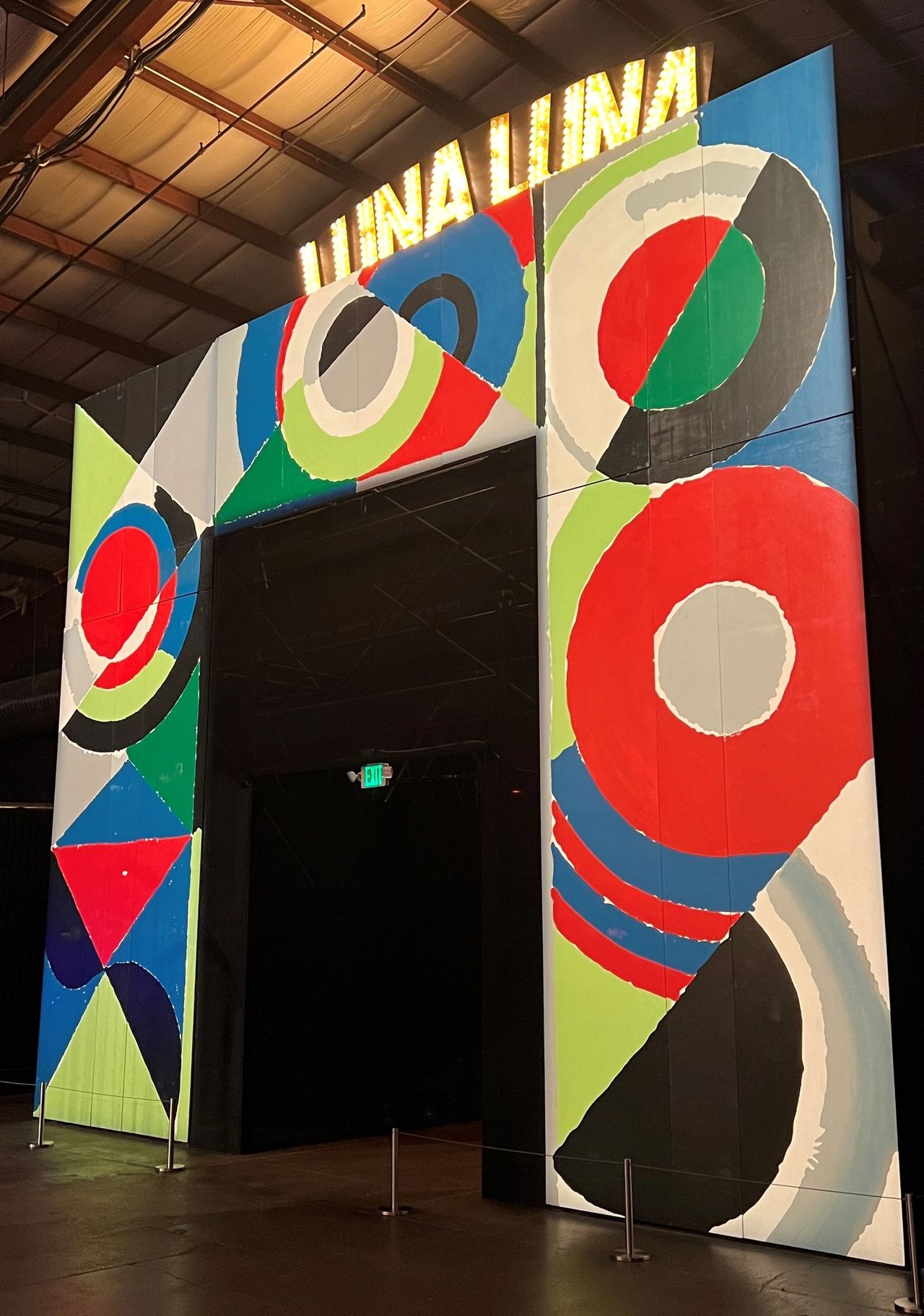 Sonia Delaunay's entrance archway with Luna Luna sign in Los Angeles