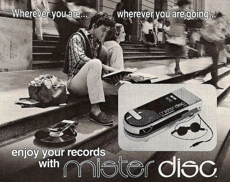 A 1980s Mister Disc ad for a portable record player
