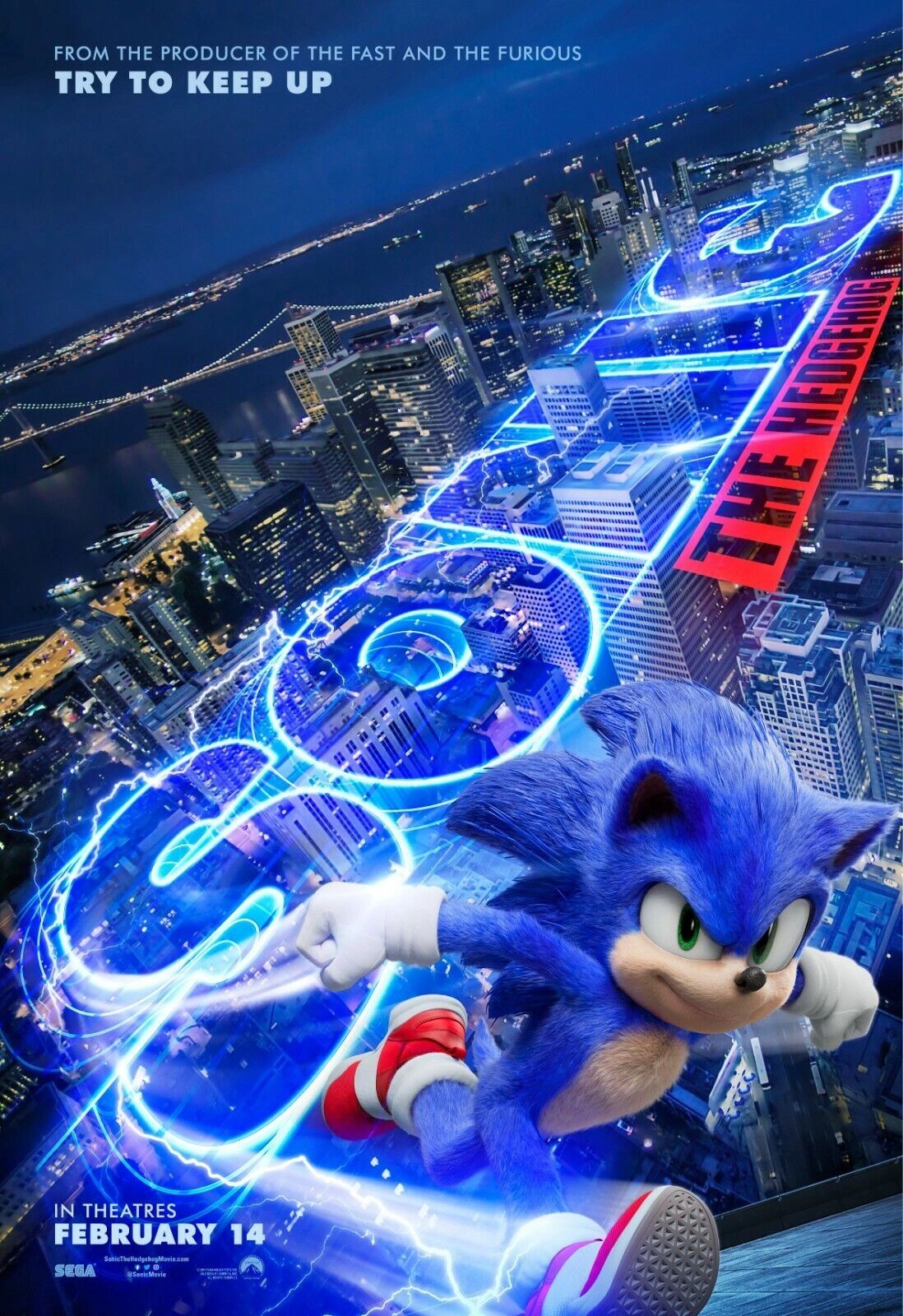 "Sonic The Hedgehog" movie poster