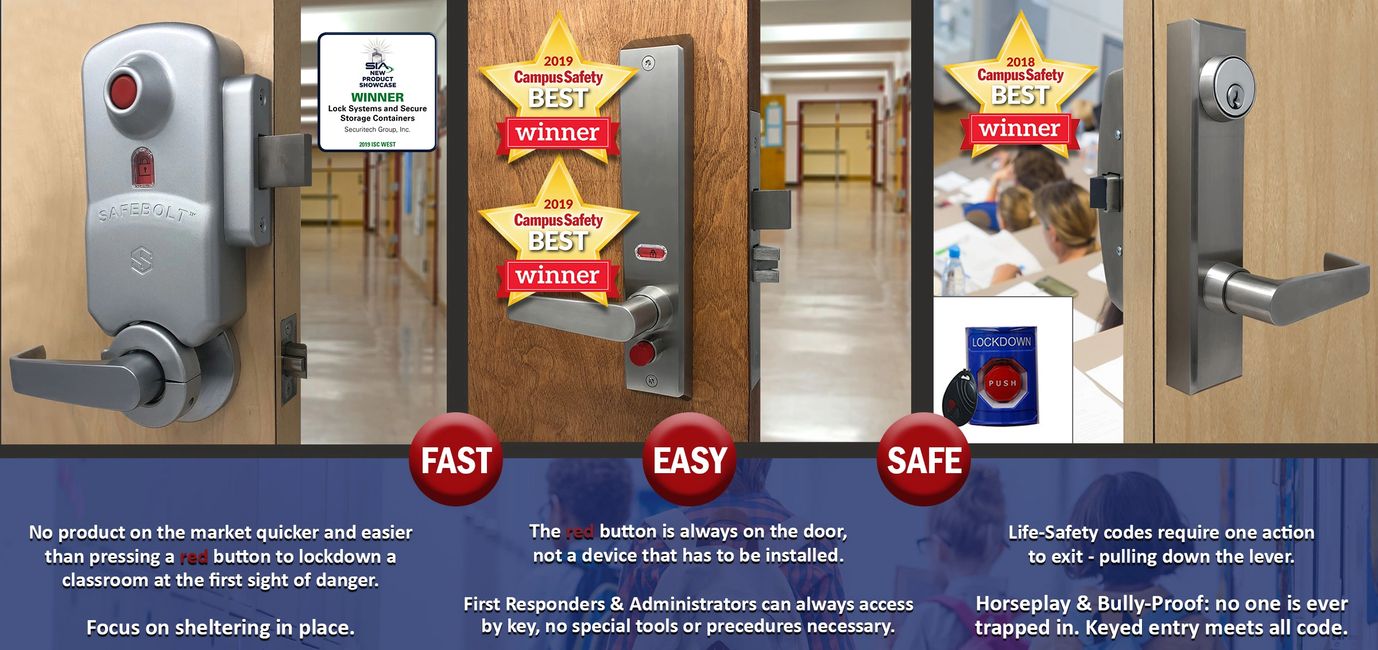 Instant Locking Classroom Locks Red Button Locks Red Button Locks