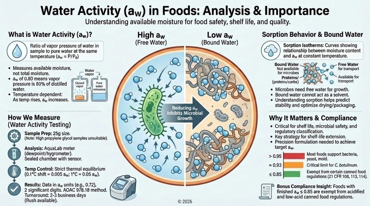 infographic about water activity in food