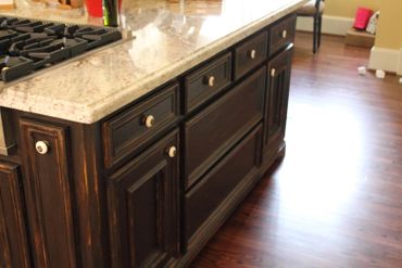 Distressed wood cabinets